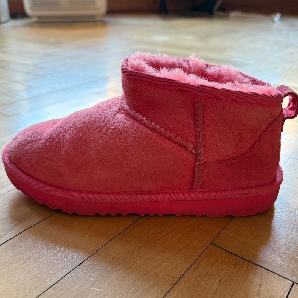 Ugg Kids Pink Suede Ankle Boots